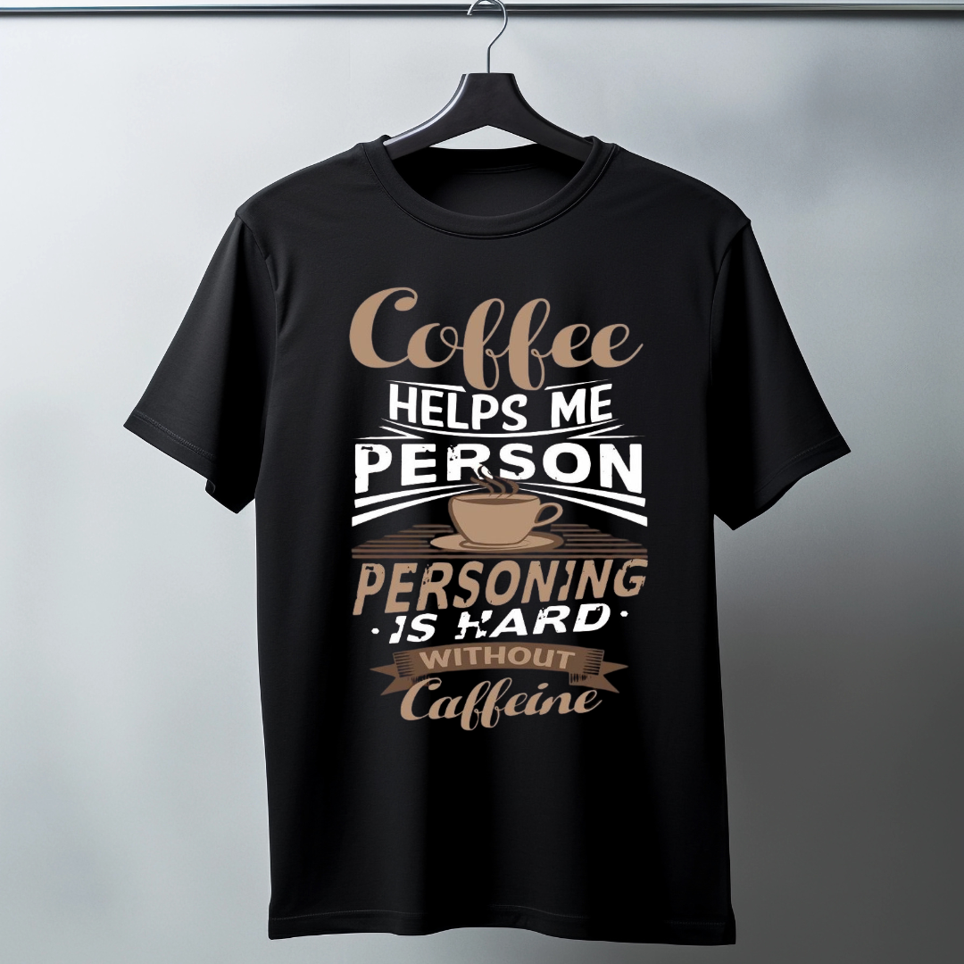 Coffee Helps Me Half Sleeve T-Shirt